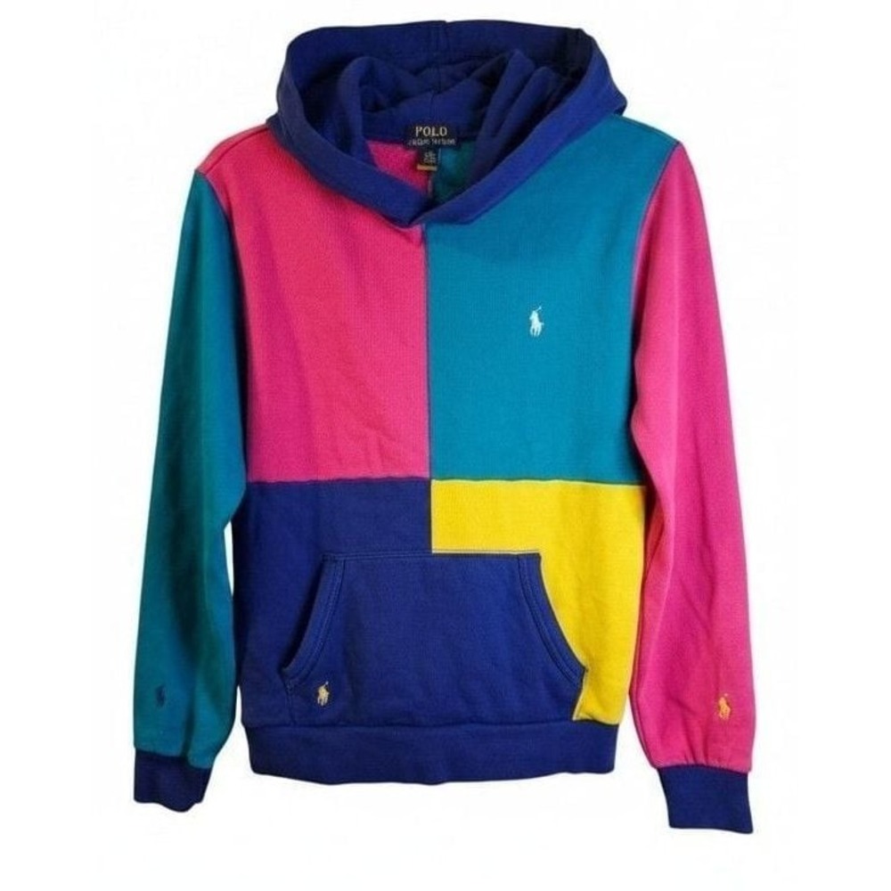 Polo Ralph Lauren Colorblock Hoodie Sweatshirt  Multi-Color Youth  LG 14-16